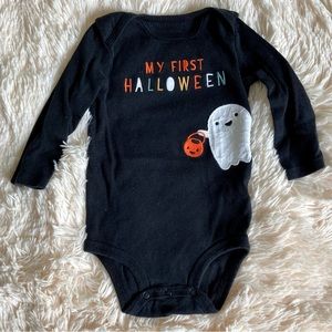 Carters Black My First Halloween Ghost Onesie 9 months